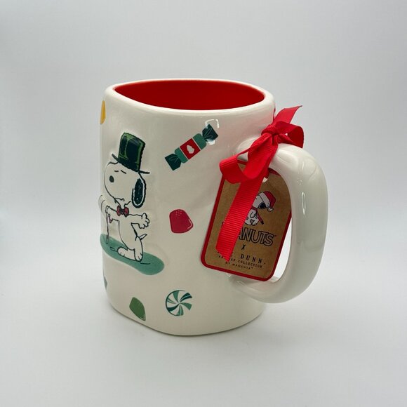 Snoopy Christmas mug by Rae Dunn | candy cane cutie Peanuts coffee mug - Picture 2 of 6